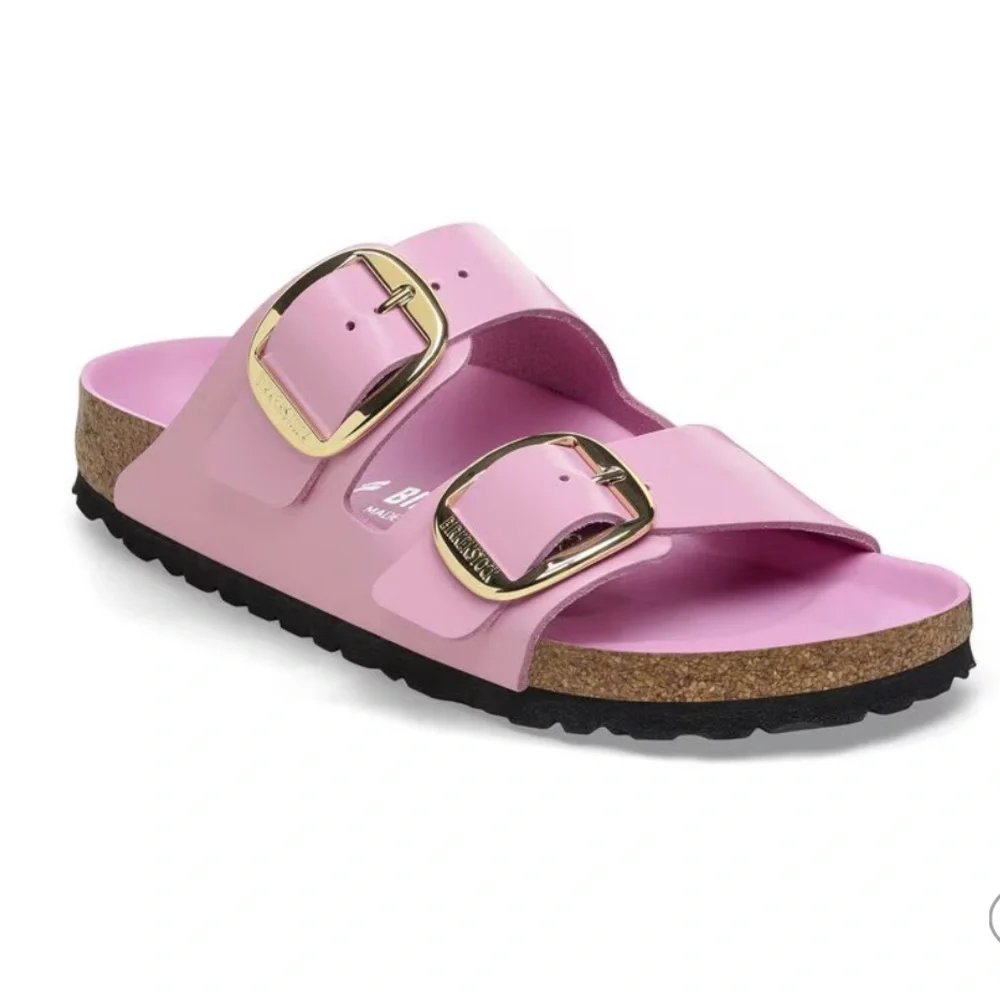 NWT BIRKENSTOCK Arizona Big Buckle Patent, High Shine Fondant Pink, size 37N - Picture 3 of 8